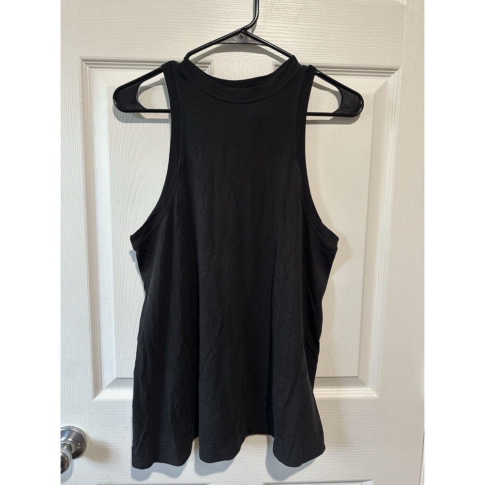Lululemon long cotton crewneck tank top Black Womens Small